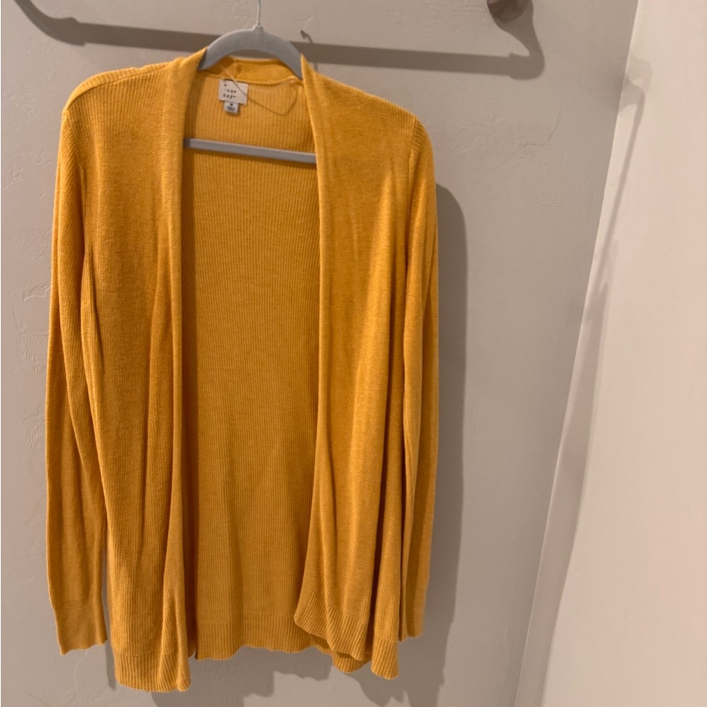 a new day Women's Mustard Open Cardigan